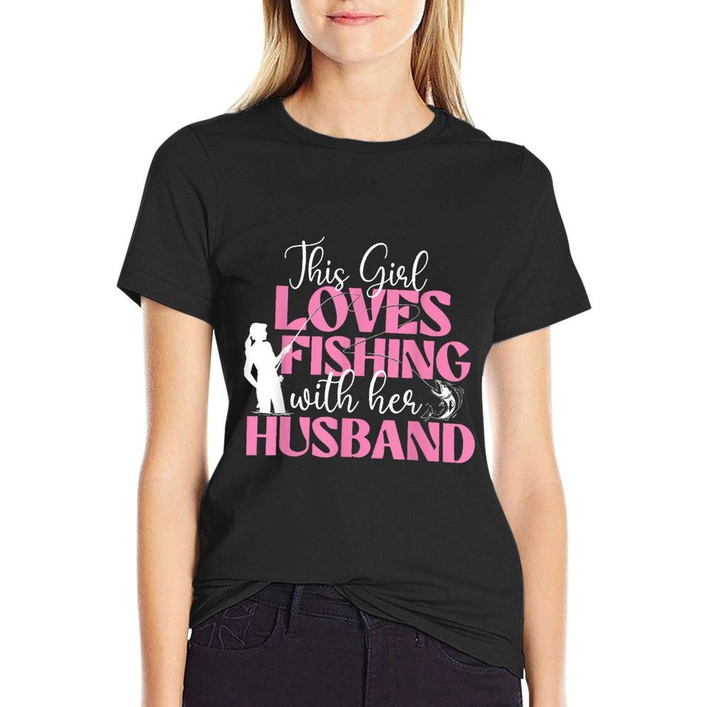 This Girl Loves Fishing With Her Husband - Fisherman Fish  Affordable Price T-Shirt